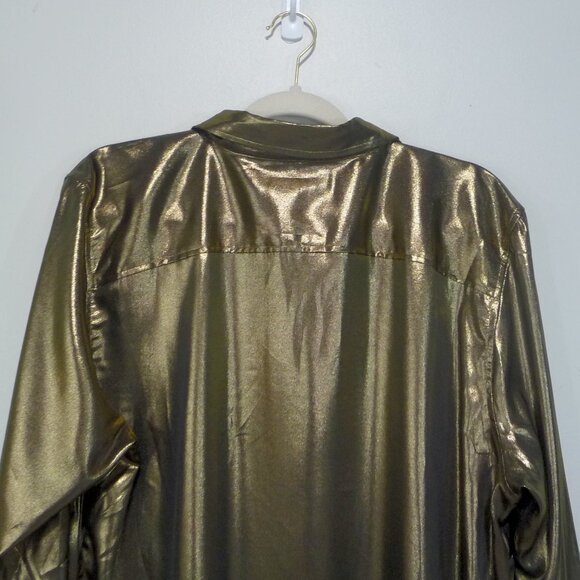 Lauren Ralph Lauren Gold Metallic Shirt 1X - Picture 5 of 6
